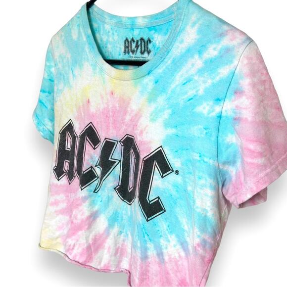 Cropped AC/DC tie dye top size Large - Picture 2 of 4
